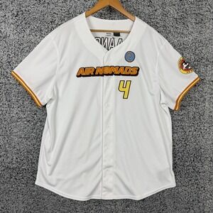 Avatar The Last Airbender Shirt Adult XXL White Air Nomads Aang Baseball Jersey